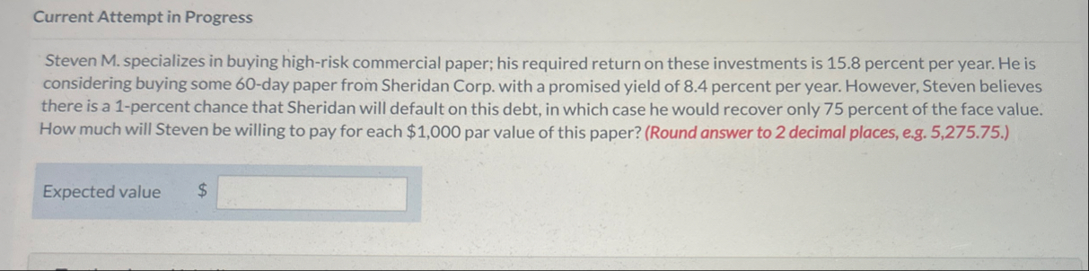 Current Attempt in Progress Steven M .