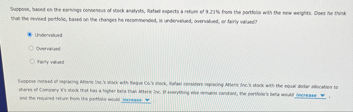 Suppose, based on the earnings consensus of stock