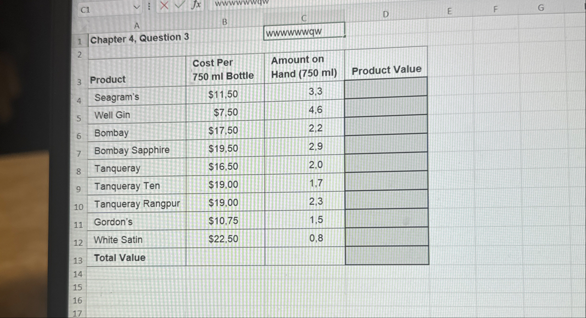 1 Chapter 4 , Question 3 wwwwwwqw \ table [ [