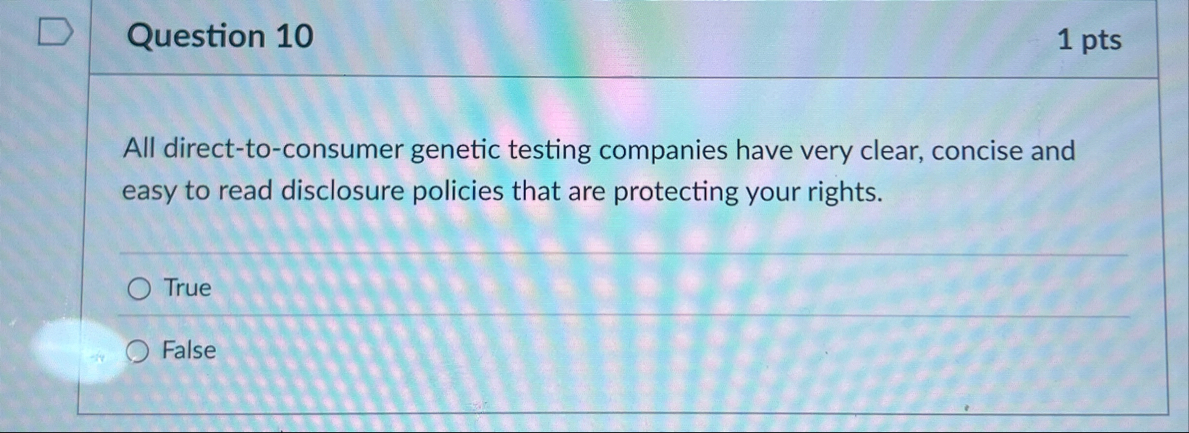 Question 1 0 1 pts All direct - to - consumer