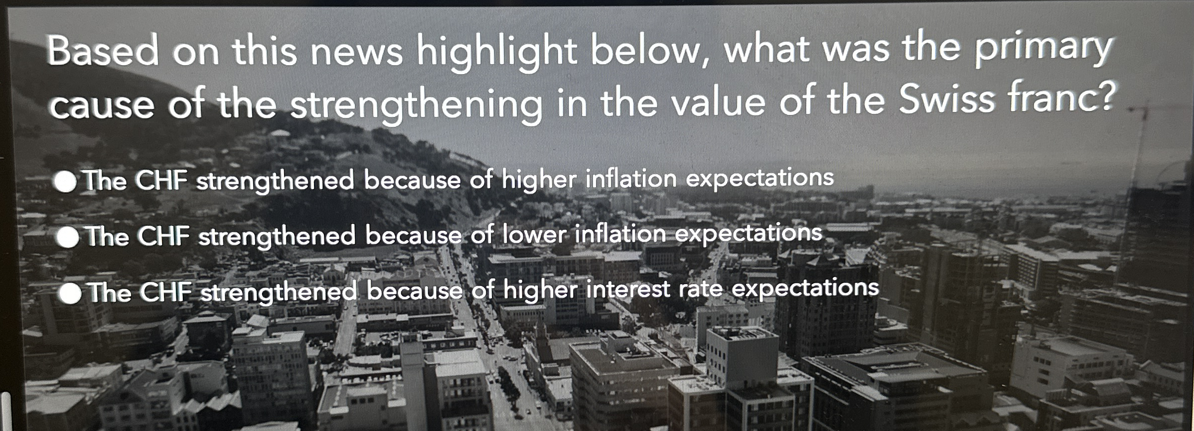 Based on this news highlight below, what was the