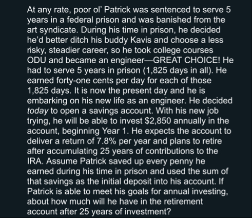 At any rate, poor ol ' Patrick was sentenced to