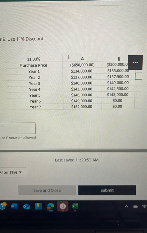 B . Use 1 1 % Discount. \ table [ [ 1 1 . 0 0 % ,