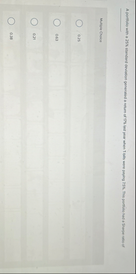 A portfolio with a 2 5 % standard deviation