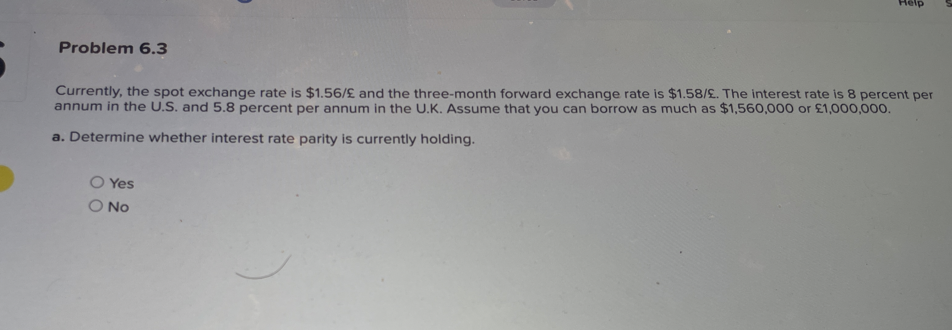Problem 6 . 3 Currently, the spot exchange rate