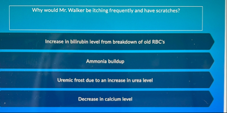 Why would Mr . Walker be itching frequently and