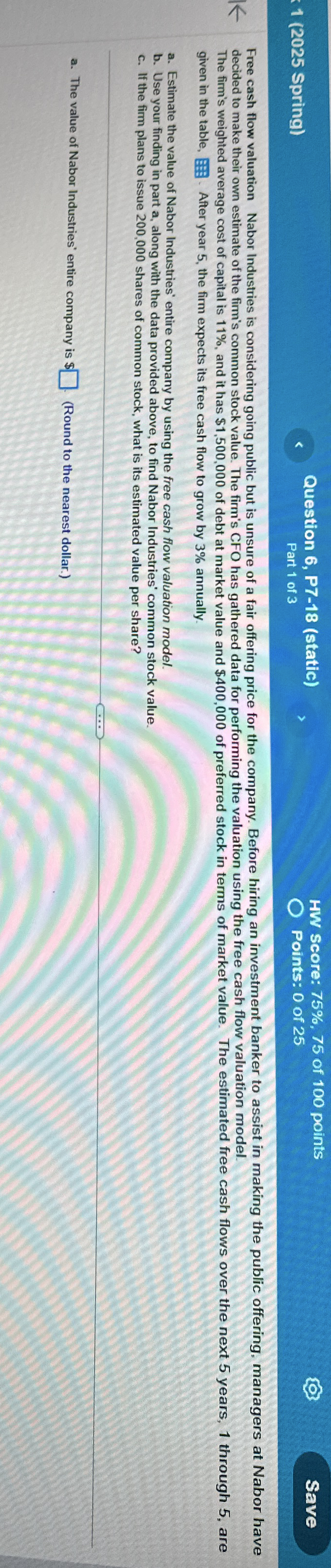 1 ( 2 0 2 5 Spring ) Question 6 , P 7 - 1 8 (