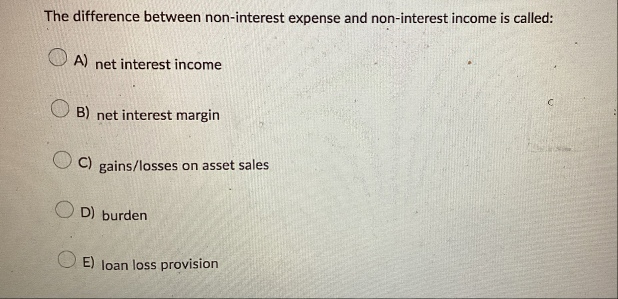 The difference between non - interest expense and