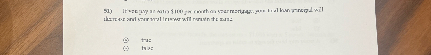 If you pay an extra $ 1 0 0 per month on your