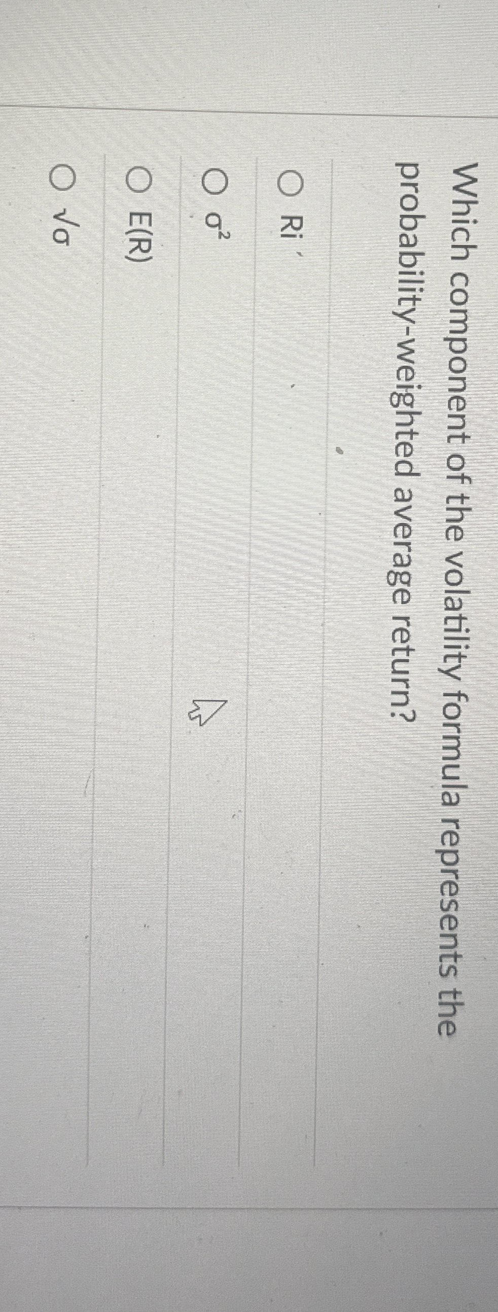 Which component of the volatility formula