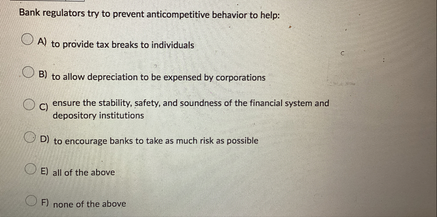 Bank regulators try to prevent anticompetitive