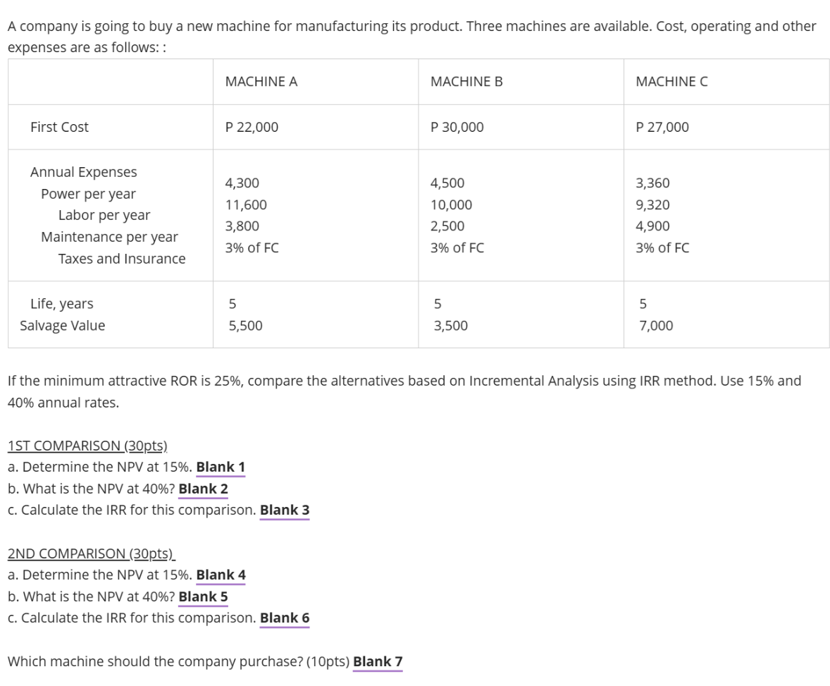 Please show the complete solution. A company is