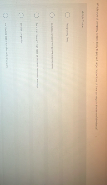 Which type of company is most likely to pay out