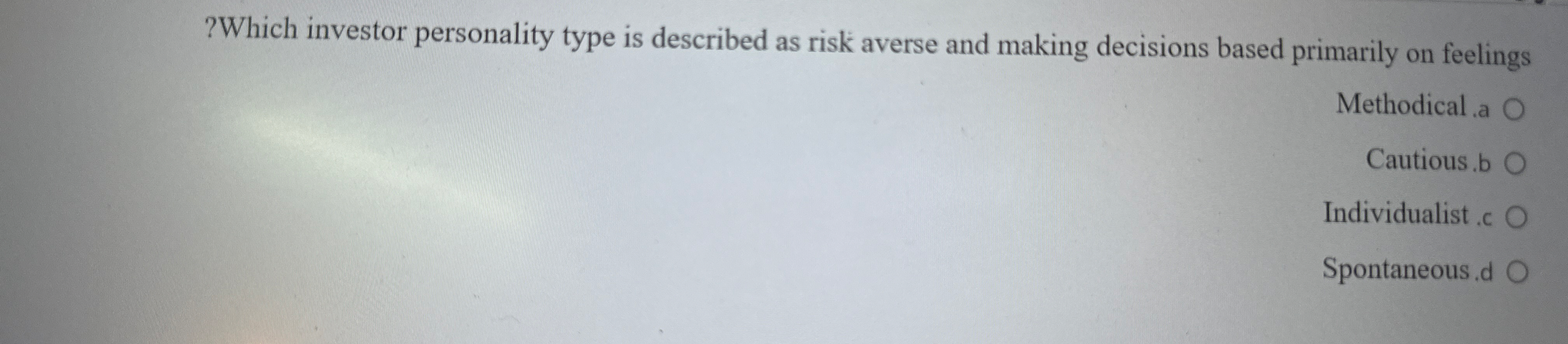 ? Which investor personality type is described as