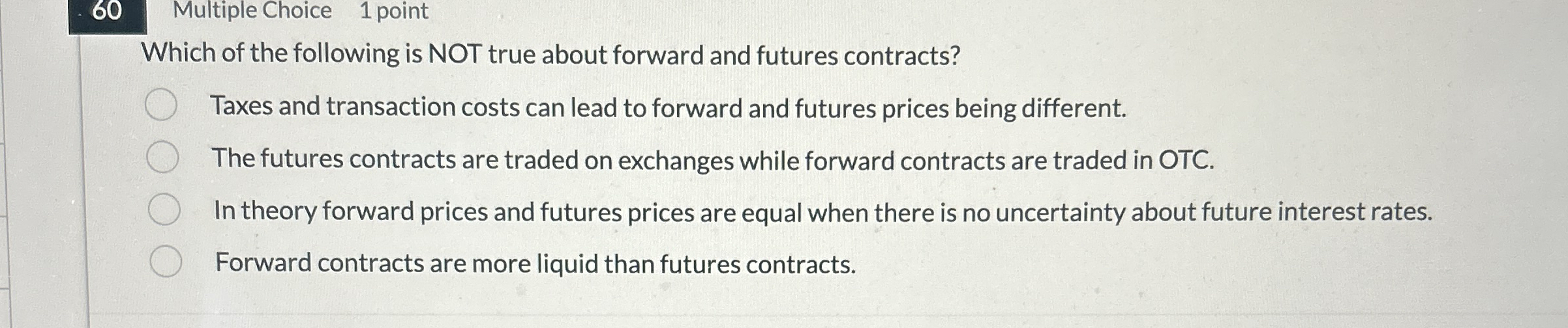 6 0 Multiple Choice 1 point Which of the