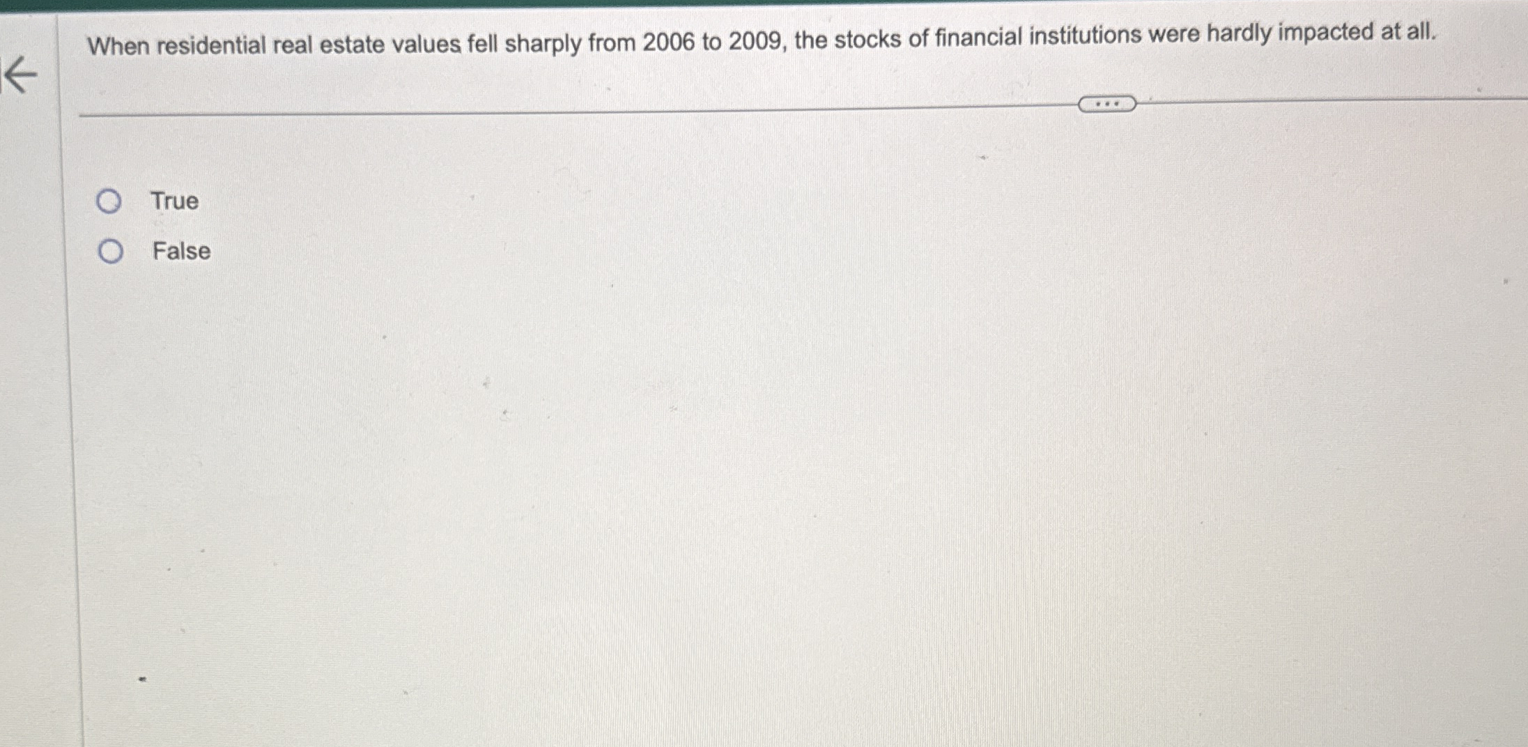When residential real estate values fell sharply