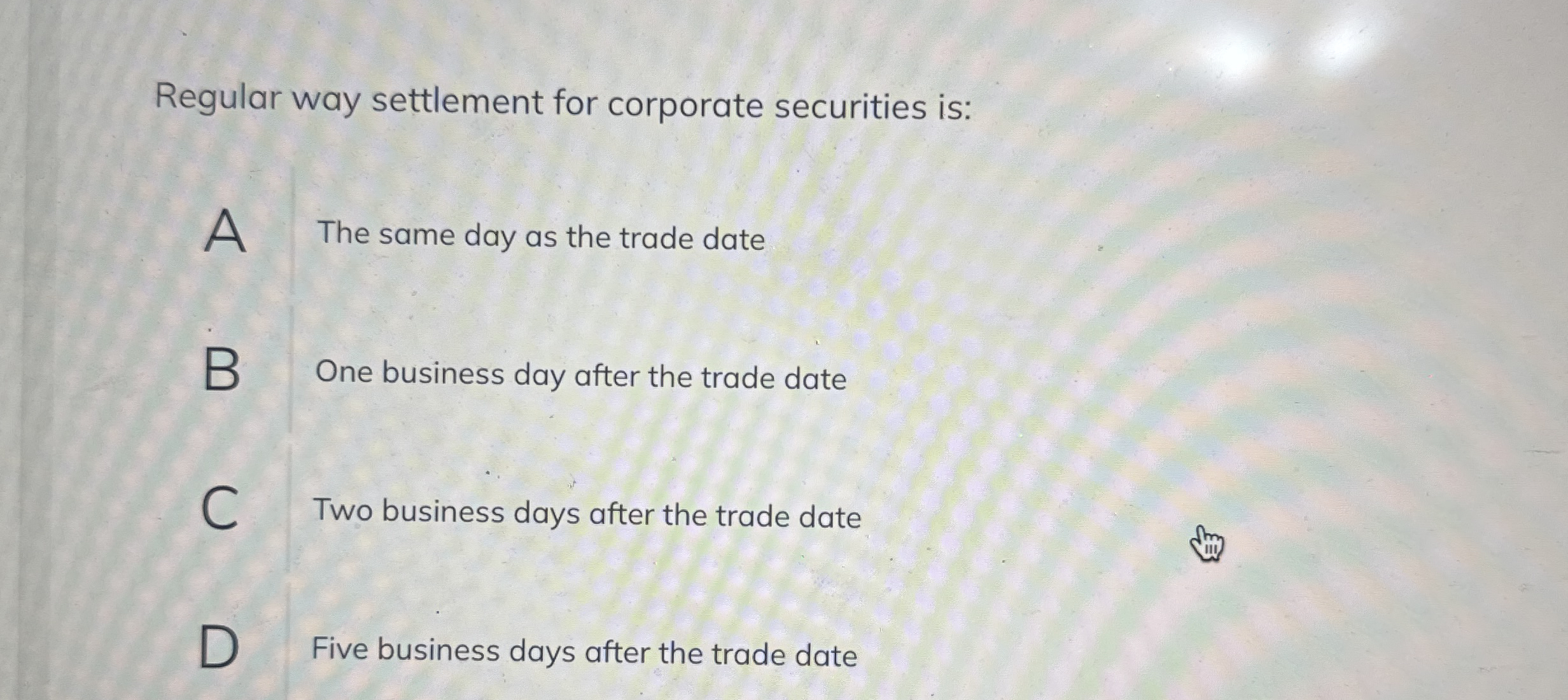 Regular way settlement for corporate securities