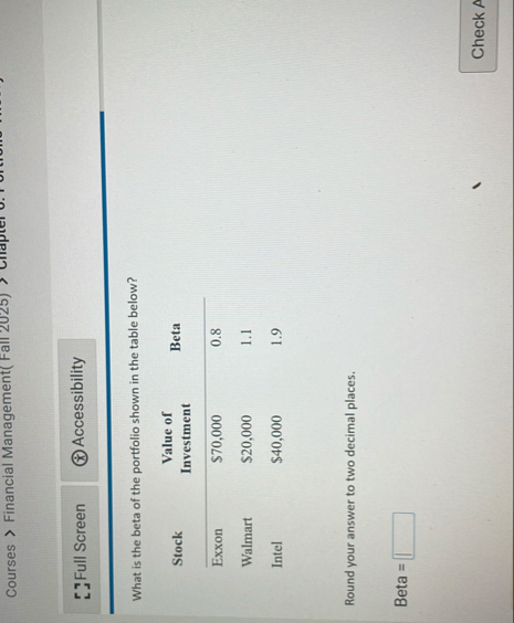 Courses > Financial Management ( Fall 2 U 2 5 ) >
