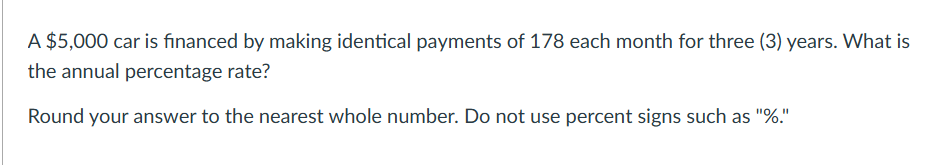 ( A \ ( \ $ 5 , 0 0 0 \ ) car is financed by