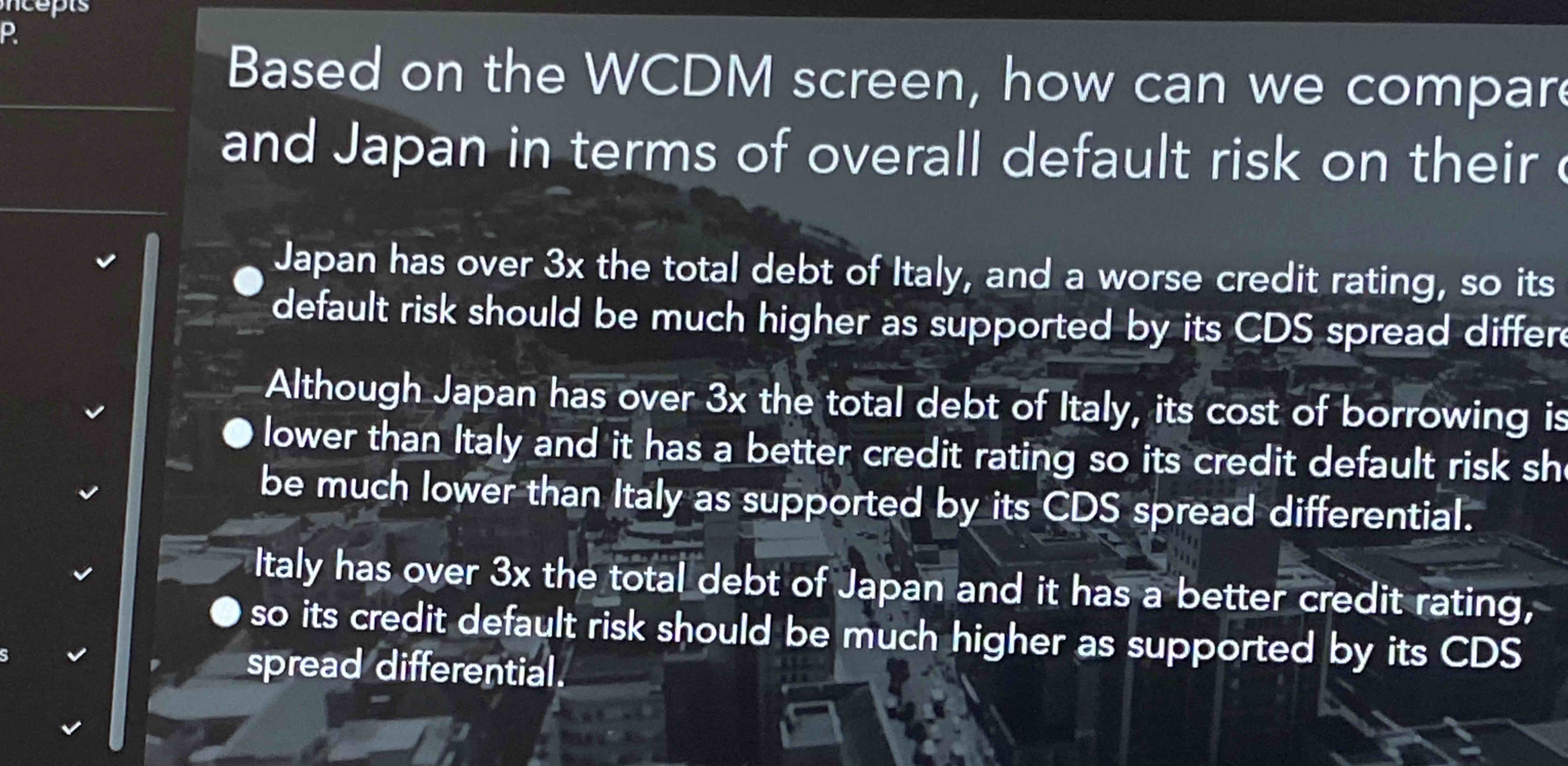 Based on the WCDM screen, how can we compar and