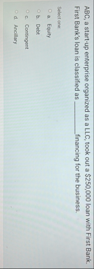 ABC, a start - up enterprise organized as a LLC ,