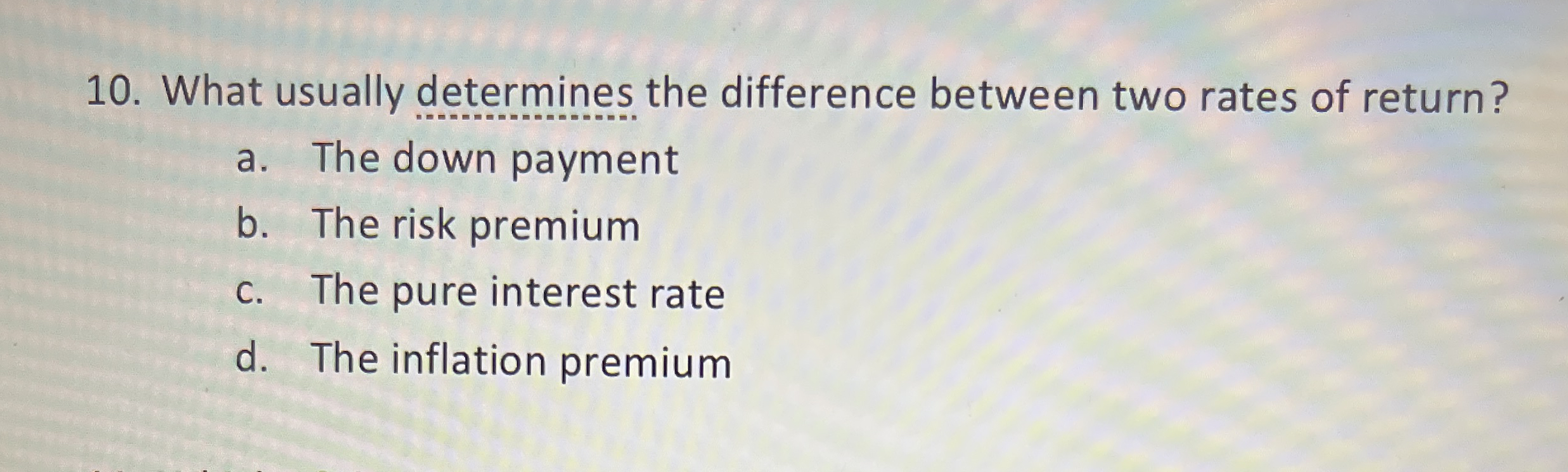 What usually determines the difference between