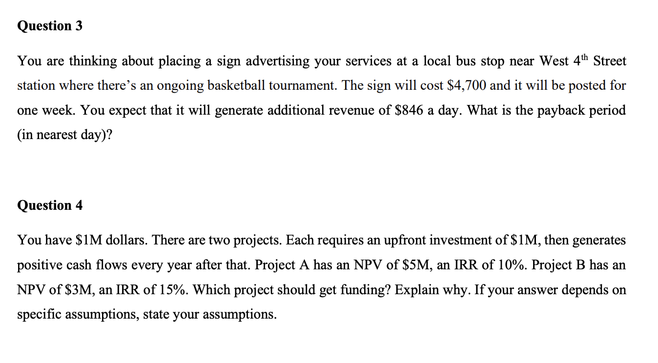 Question 4 You have \ ( \ $ 1 \ mathrm { M } \ )