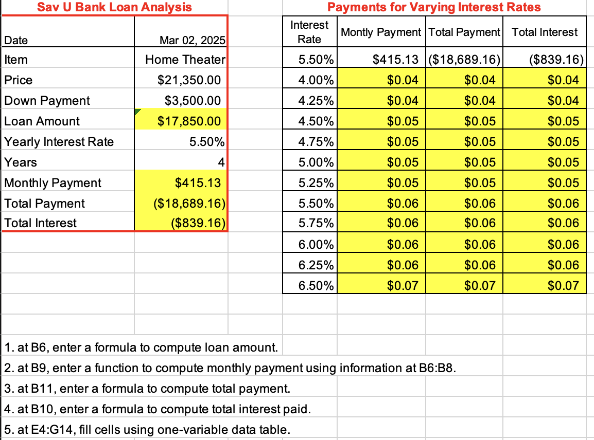 At E 4 :G 1 4 , fill cells using one - variable