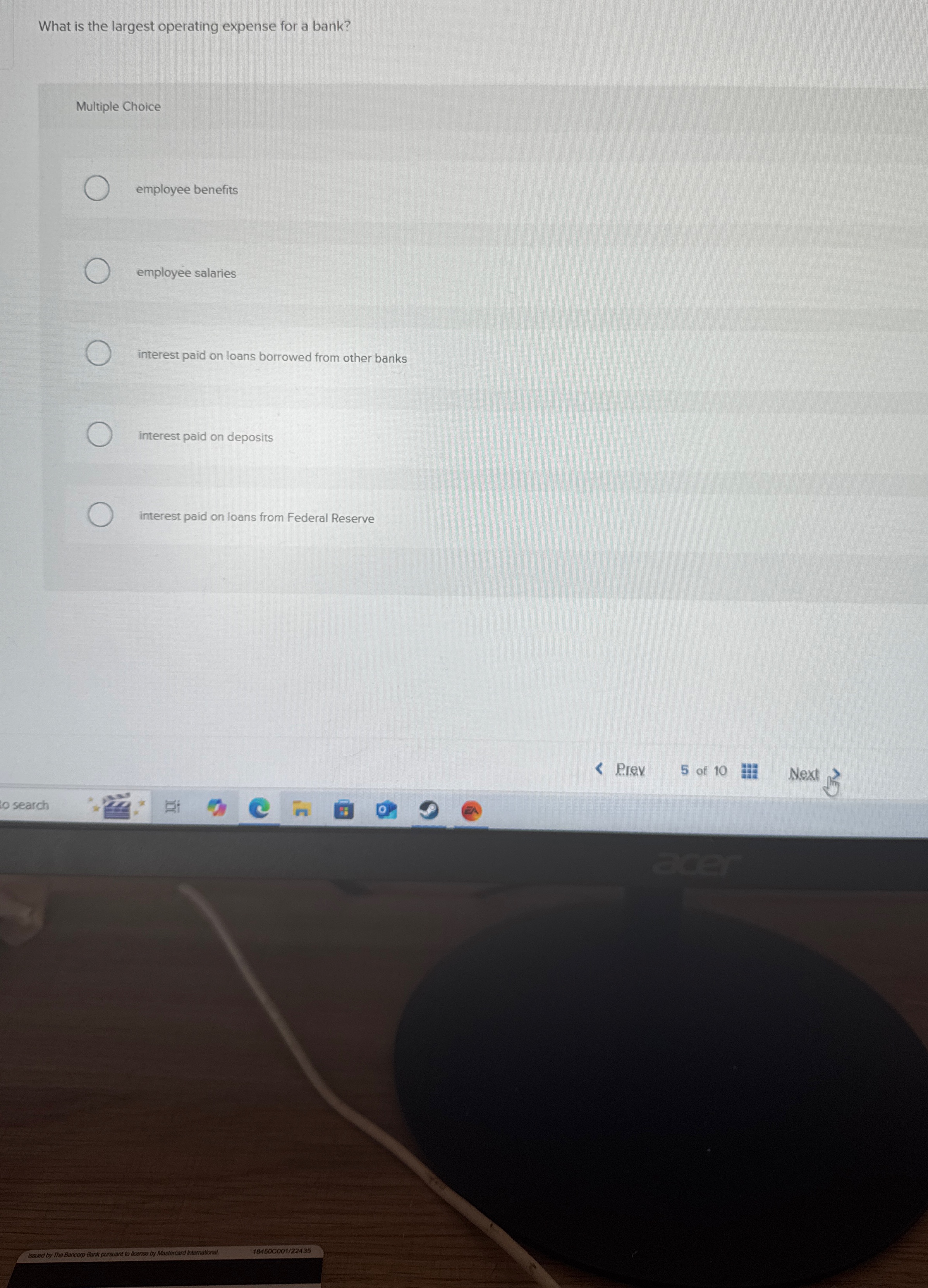 What is the largest operating expense for a bank?