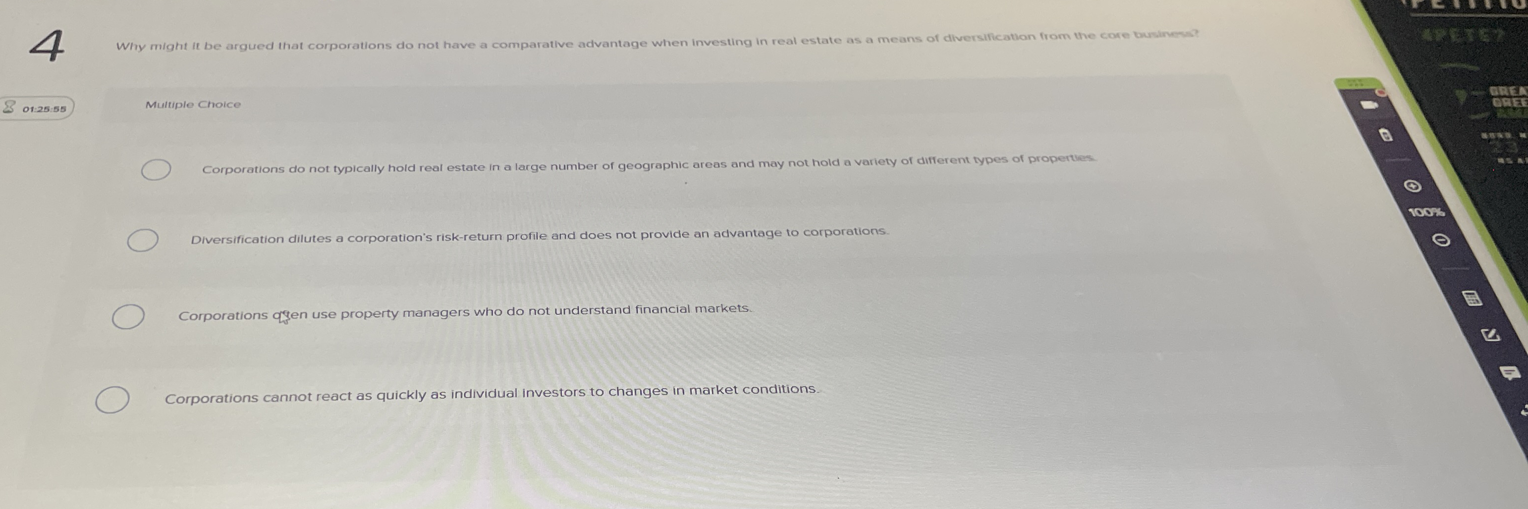 4 0 1 : 2 5 : 5 5 Multiple Choice Diversification