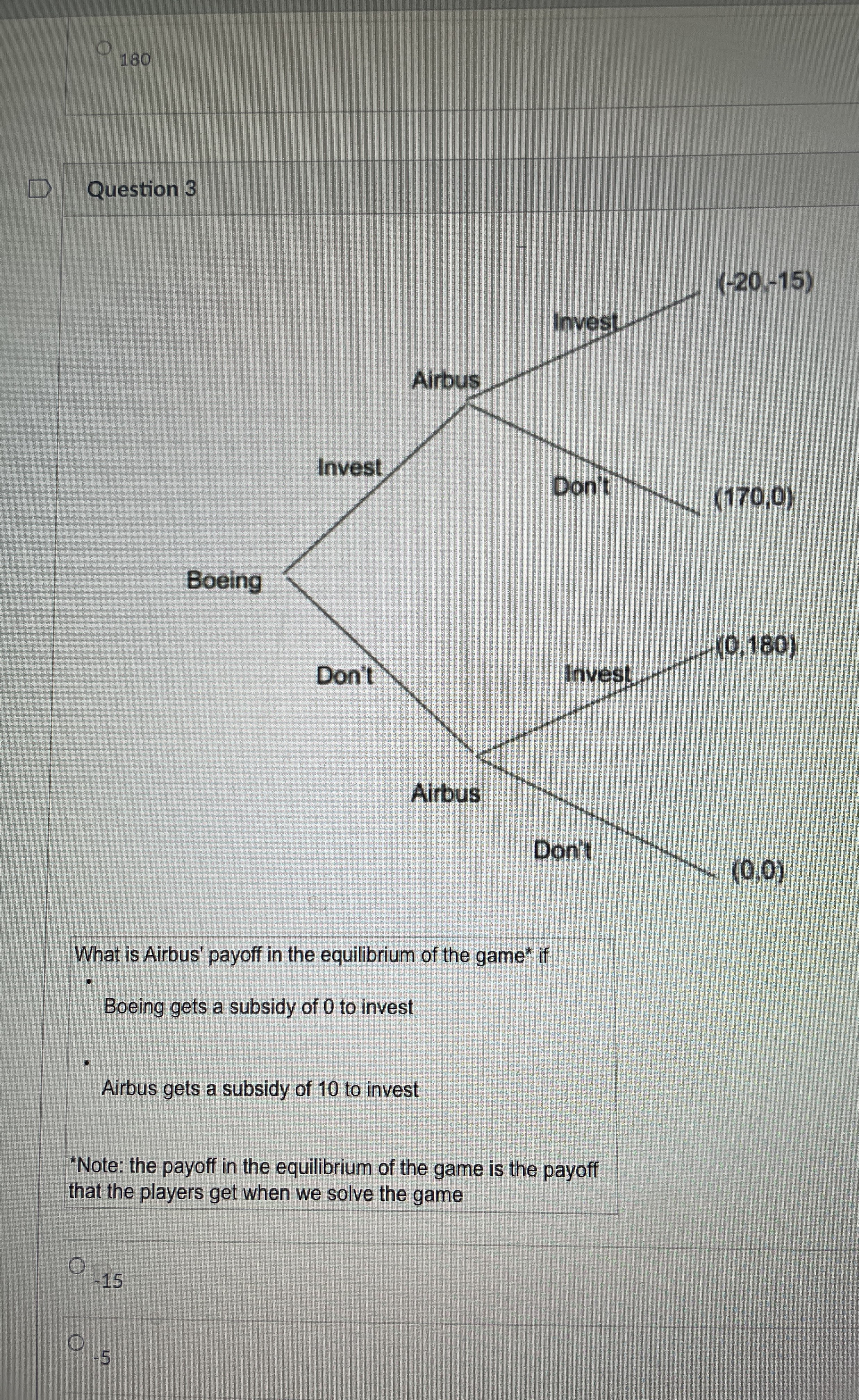 A . - 1 5 b - 5 c . 0 d . 1 9 0
