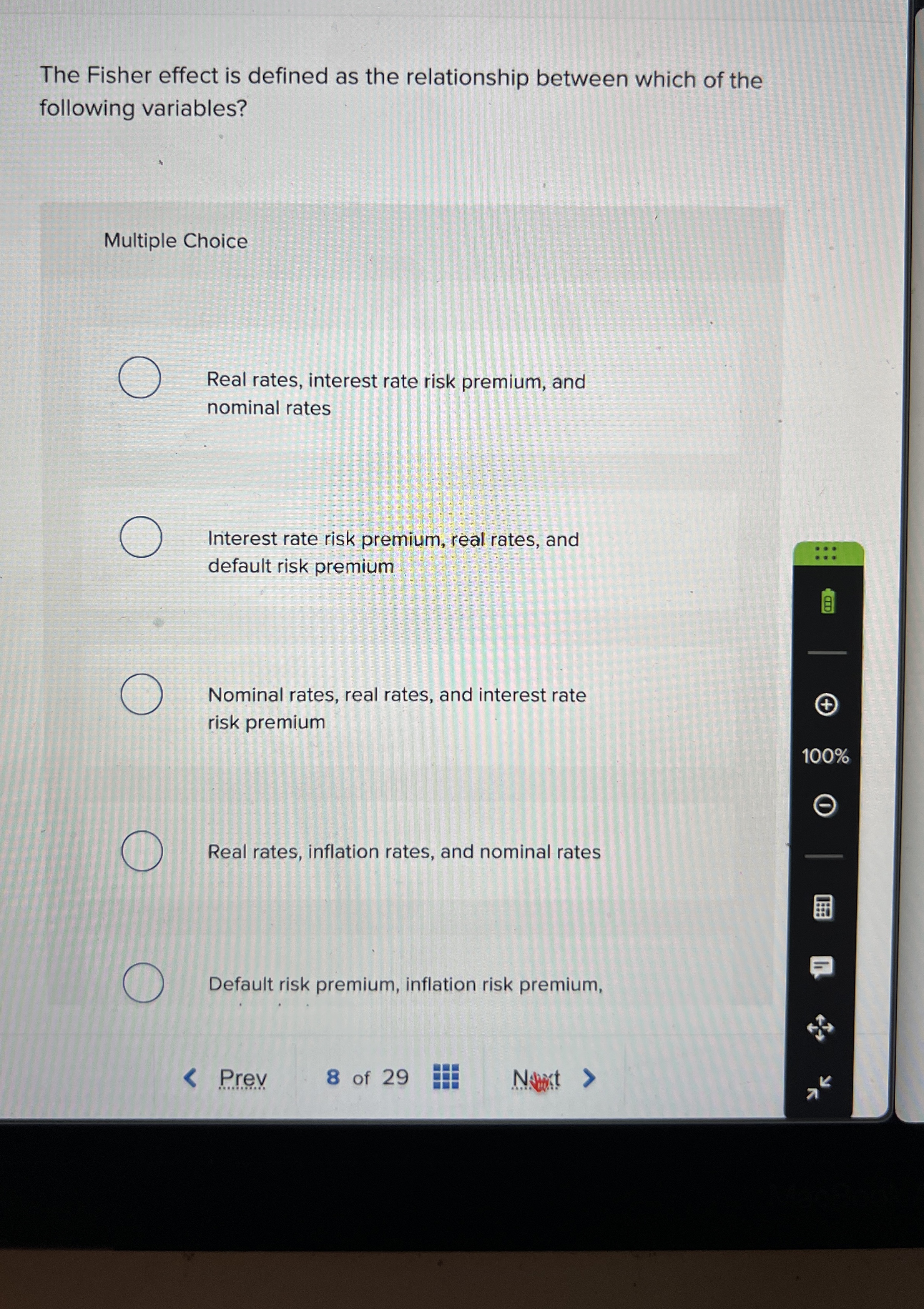 The Fisher effect is defined as the relationship