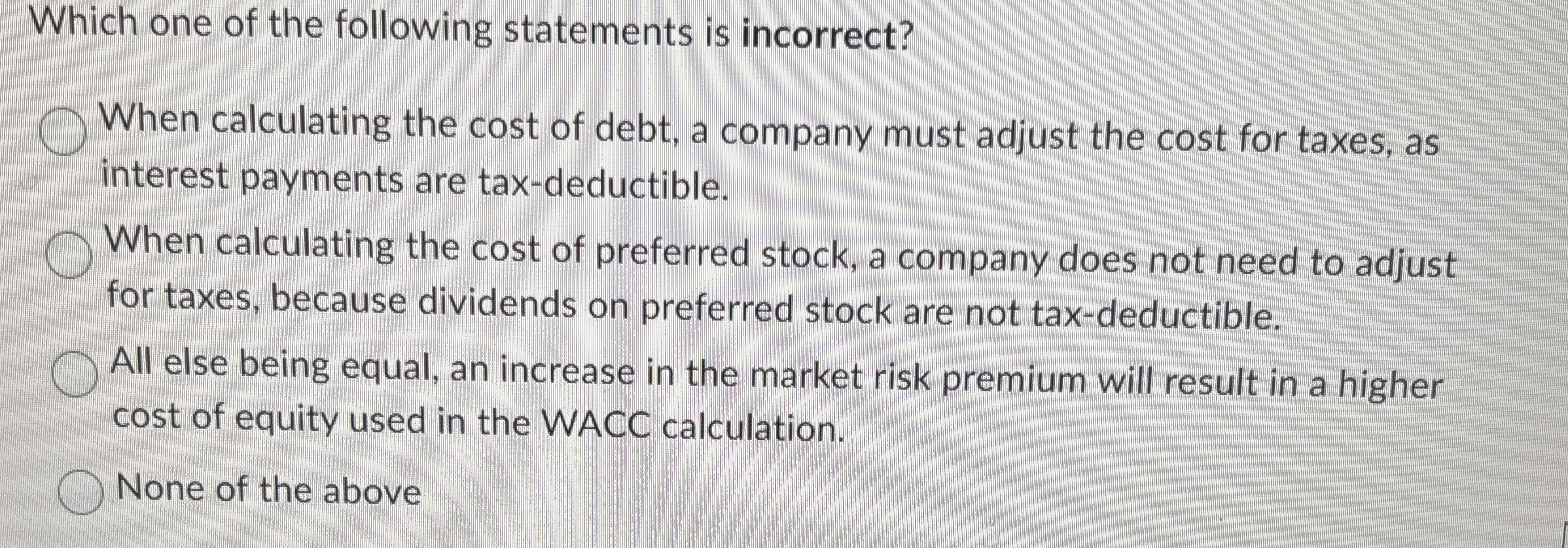 Which one of the following statements is