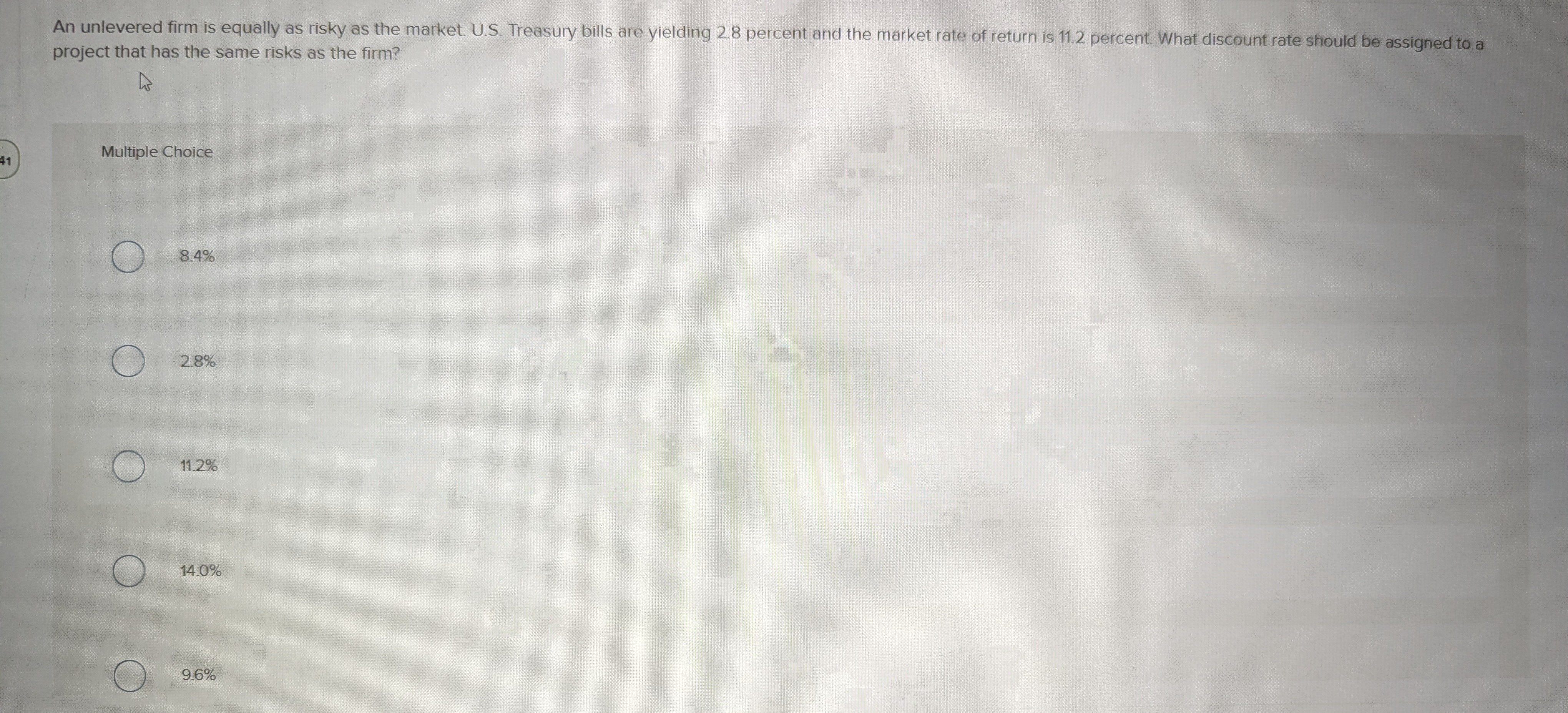 An unlevered firm is equally as risky as the