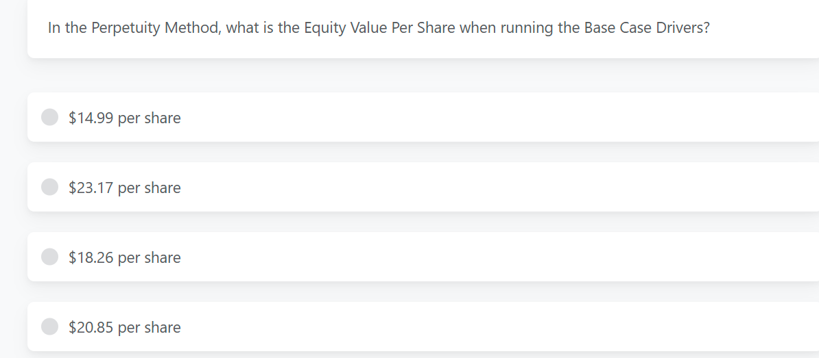 In the Perpetuity Method, what is the Equity