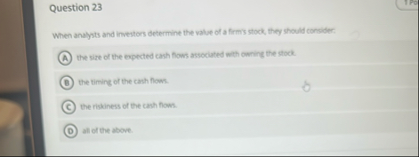 Question 2 3 When analysts and investors