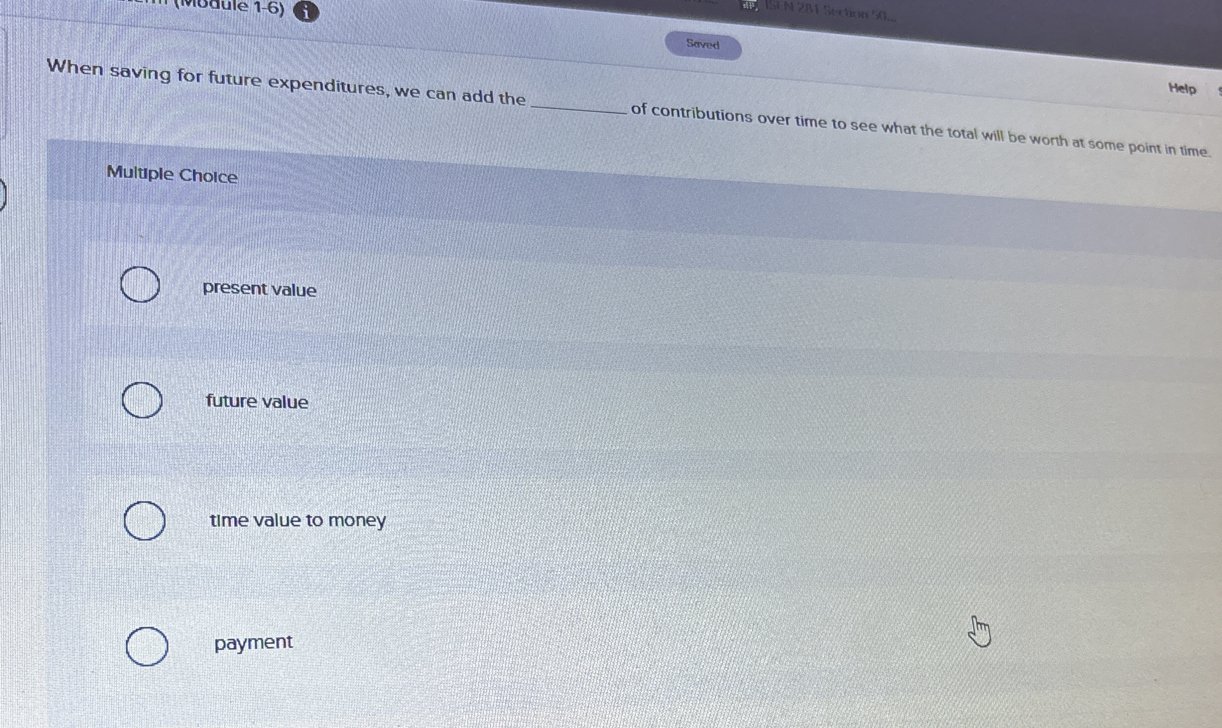 1 - 6 ) i Sived When saving for future