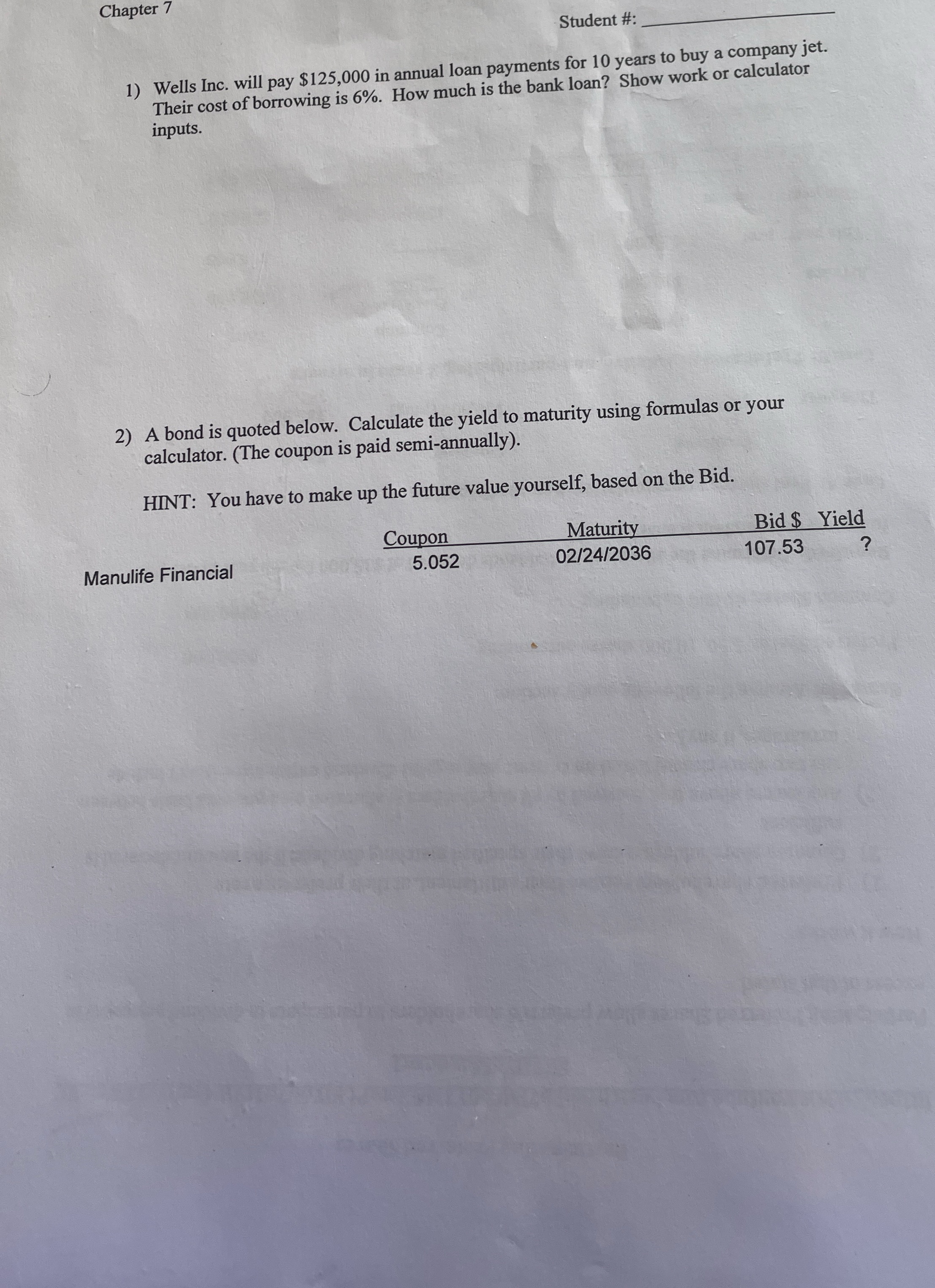 Chapter 7 Student Wells Inc. will pay $ 1 2 5 , 0