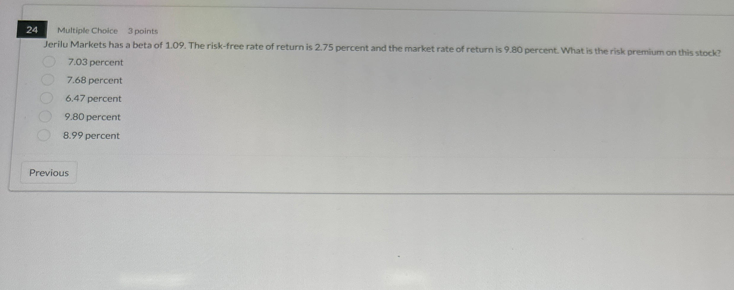 2 4 Multiple Choice 3 points Jerilu Markets has a