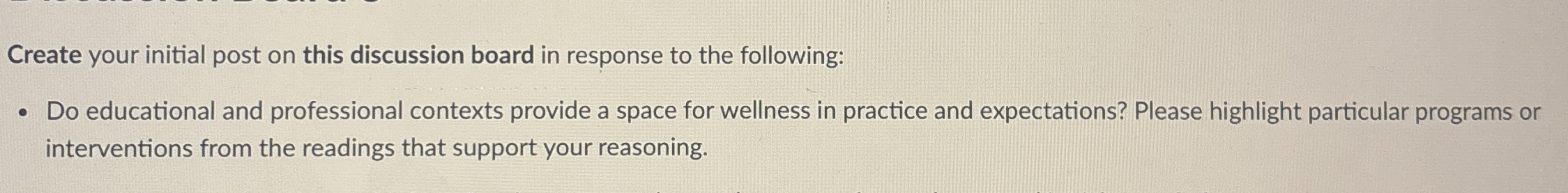 Create your initial post on this discussion board