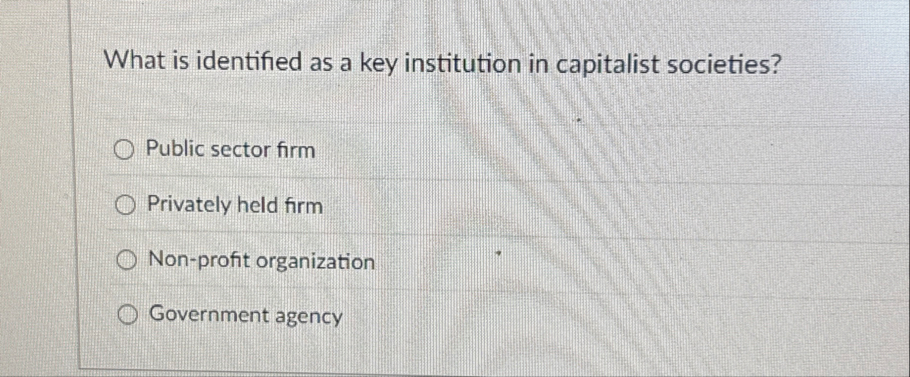 What is identified as a key institution in