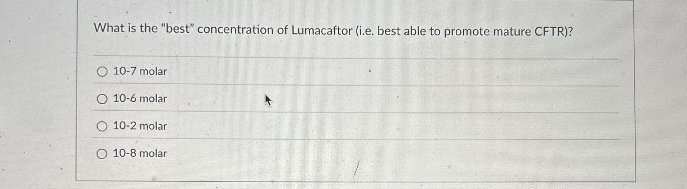 What is the "best" concentration of Lumacaftor (