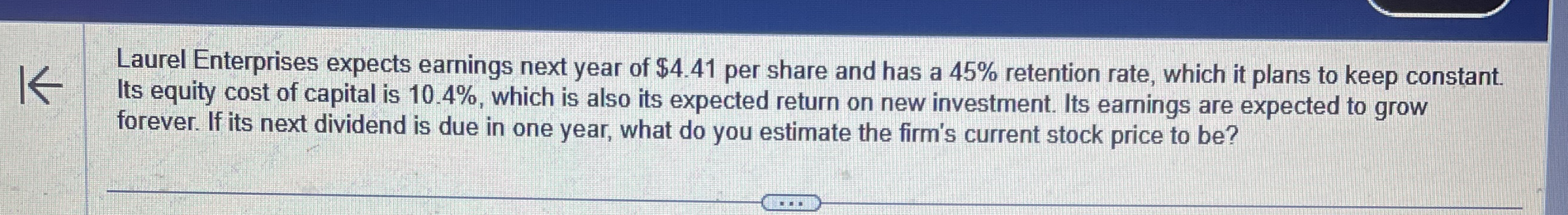 Laurel Enterprises expects earnings next year of