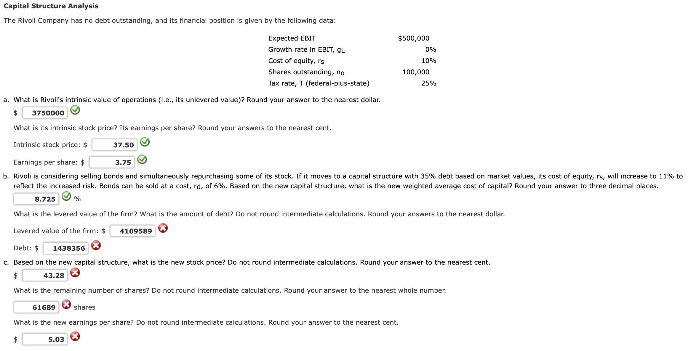 What is its intrinsic stock price? Its earnings