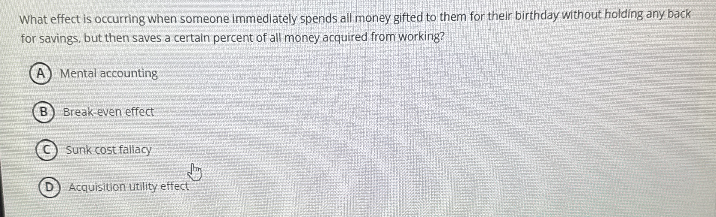 What effect is occurring when someone immediately