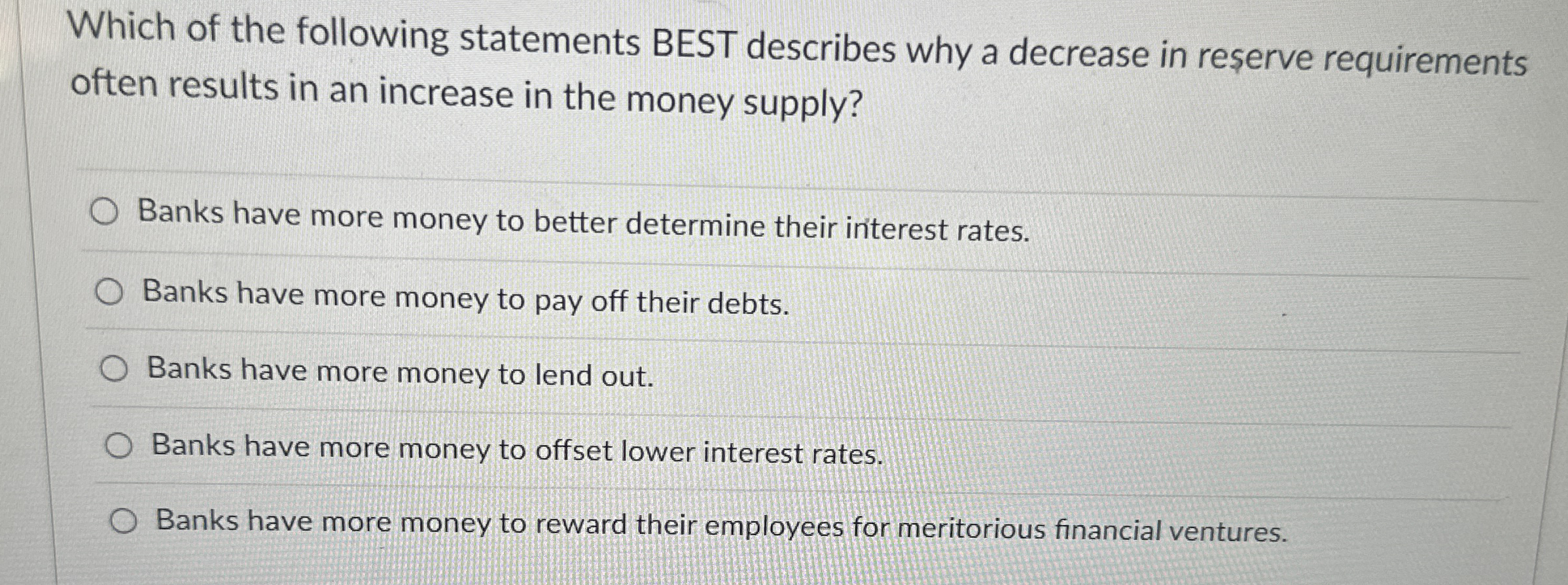 Which of the following statements BEST describes