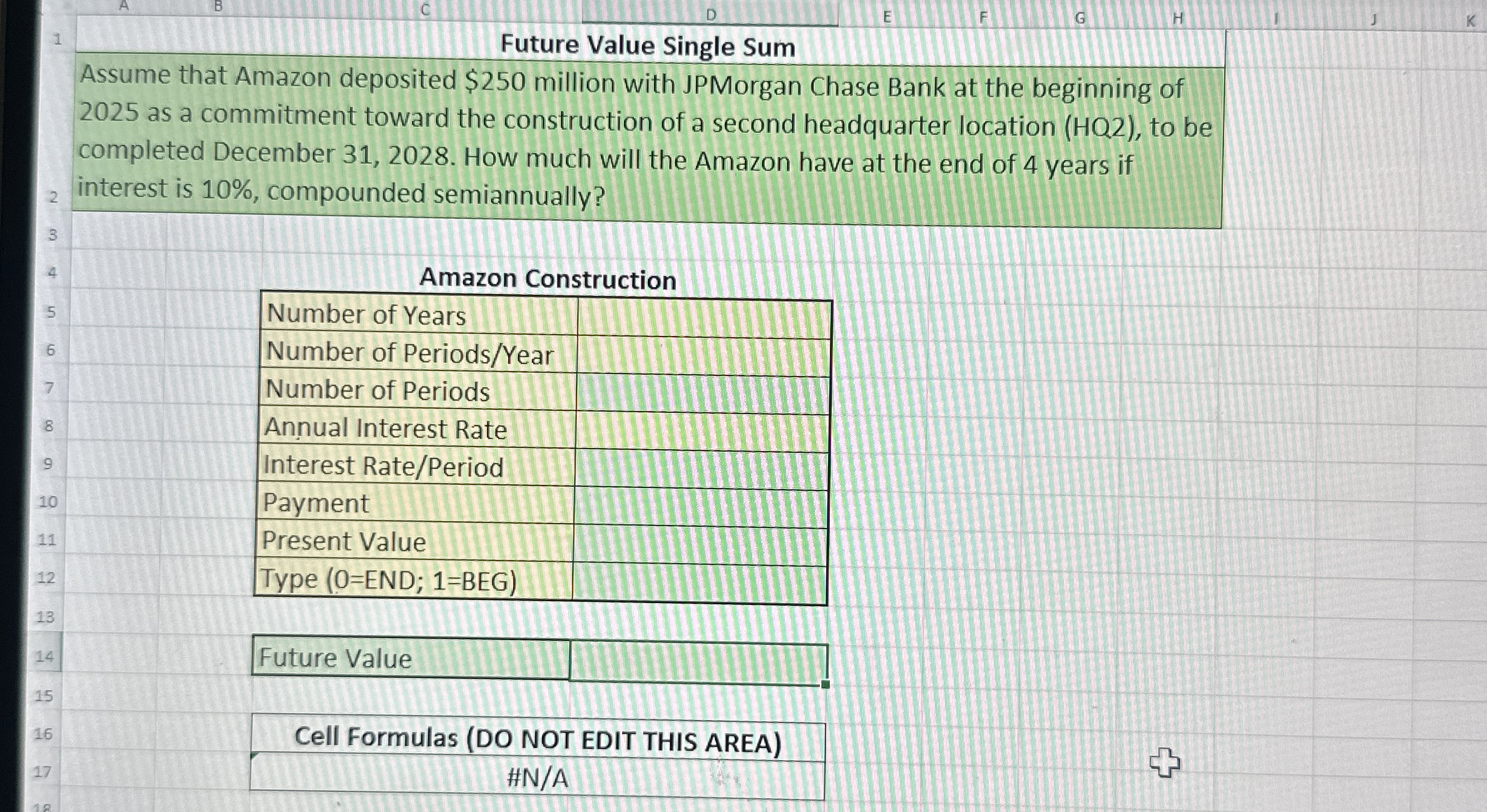 Future Value Single Sum Assume that Amazon