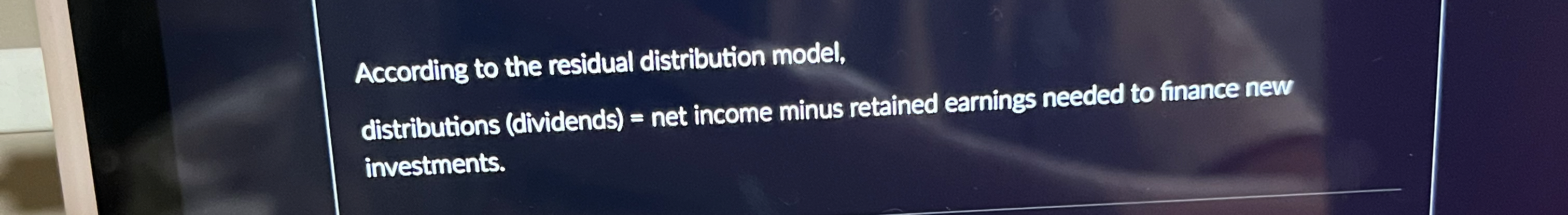 According to the residual distribution model,