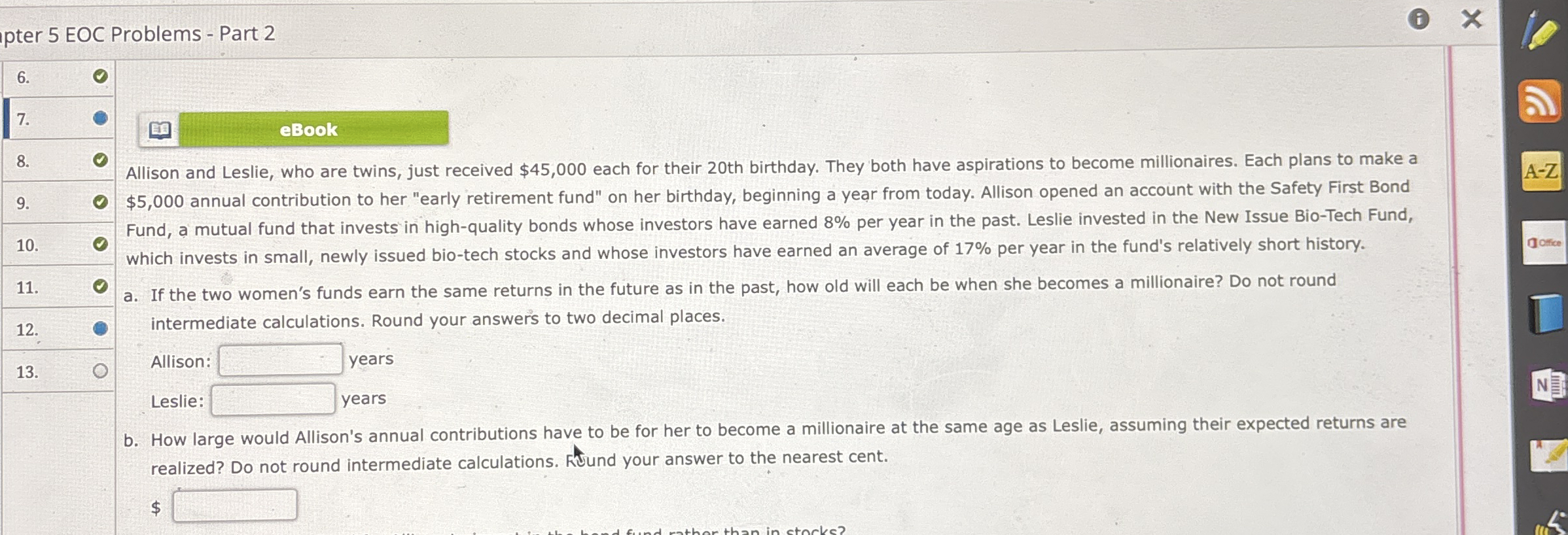pter 5 EOC Problems - Part 2 6 . 0 7 . 8 .