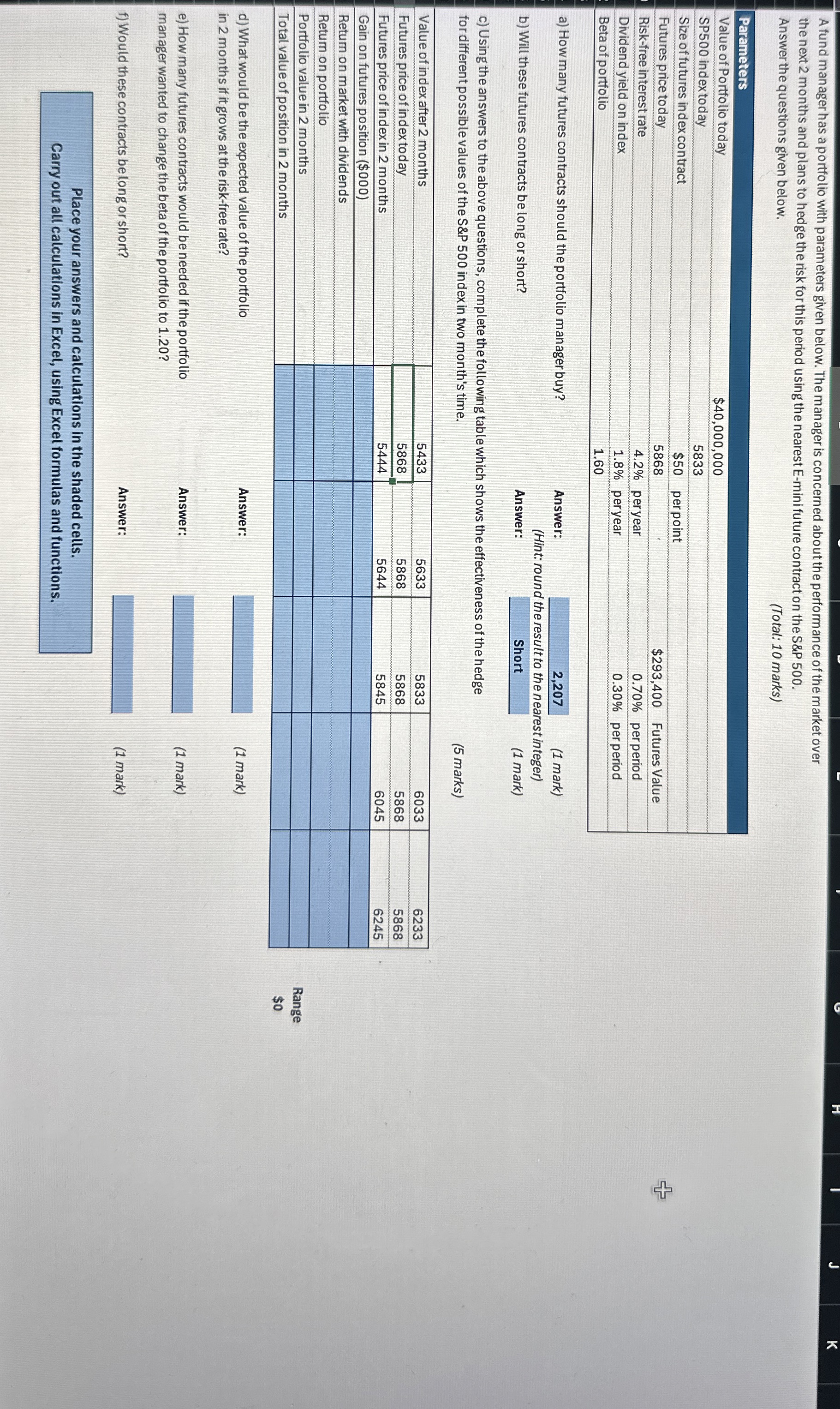 please answer the shaded blue table ( Part C ) ,
